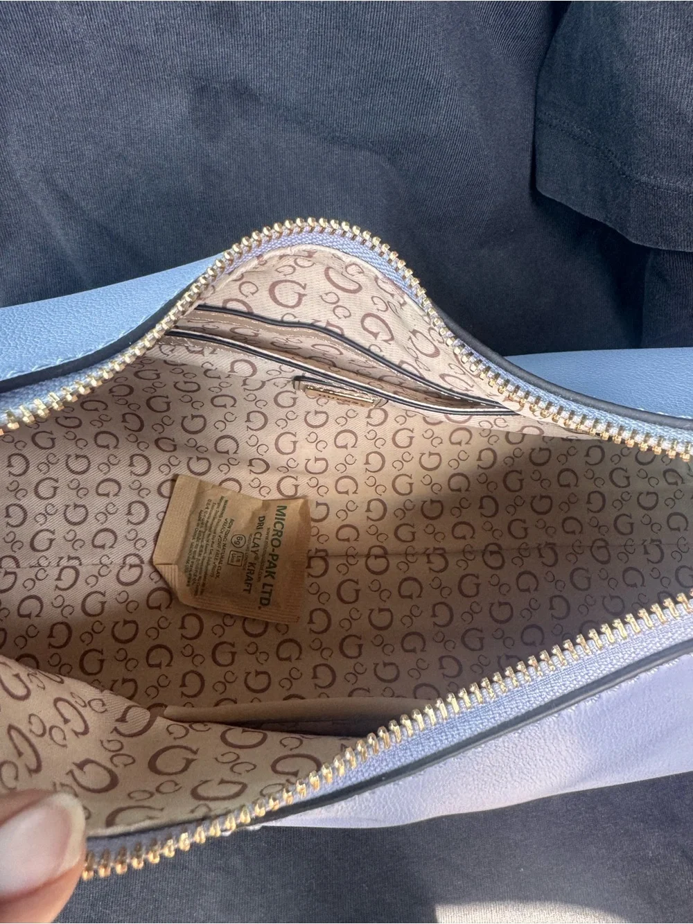 GUESS Lilac Shoulder Bag with Silver Hardware